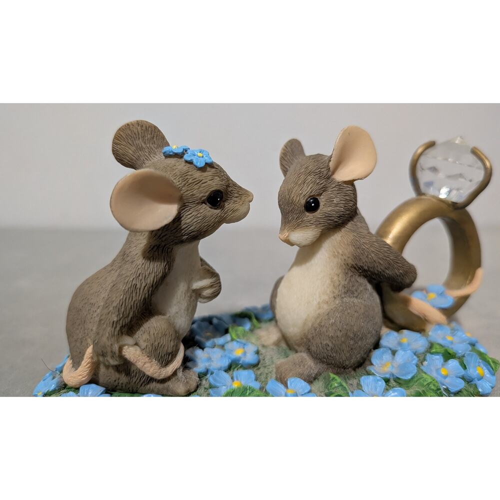 Vtg Charming Tails I Have A Question For You Figurine 89/603 Proposal Ring Mice - Picture 5 of 11